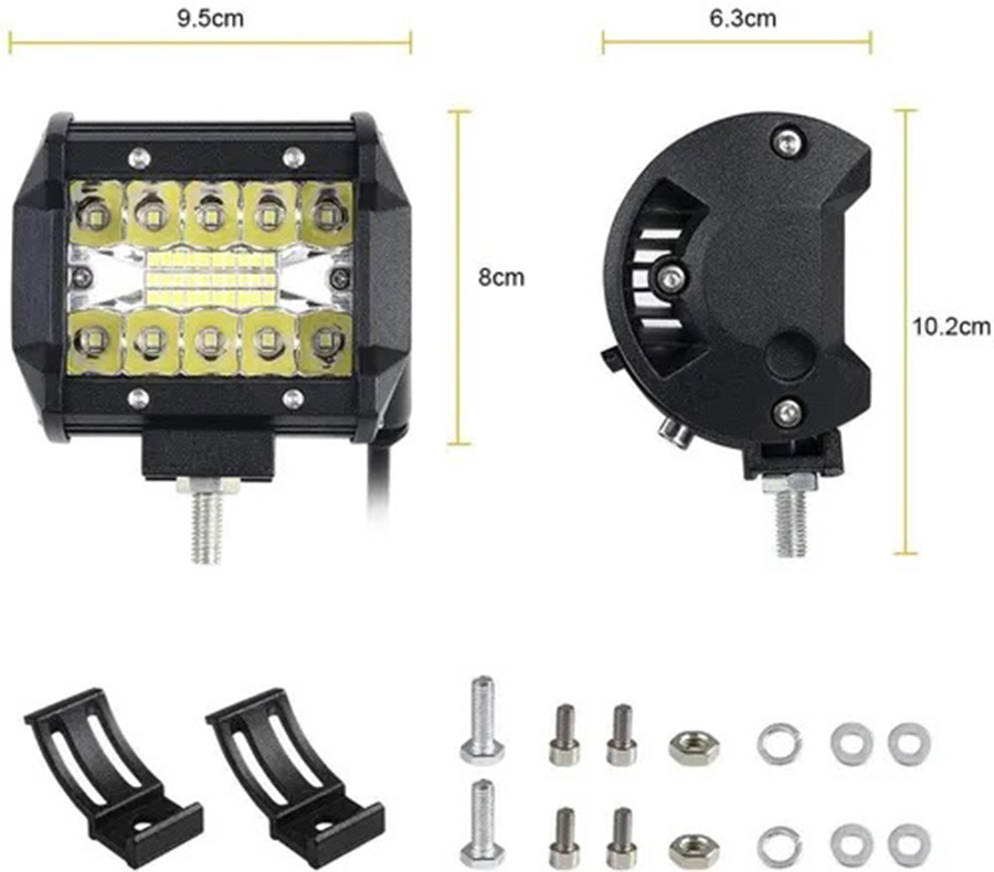 Faro Led Auxiliar de 60W en 20 Led Tipo Centrado por unidad