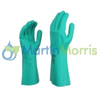 Guantes de nitrilo verde talle 10/11 largo 30 cm