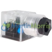 Conector Solenoide 3 Contactos 2+gnd con Led 24 Volt DC