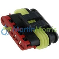 Conector Superseal 1.5 de 5 Pines Hembra con Cuerpo Macho Color Negro Sellos Amarillo