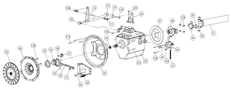 Despiece Favot MAC 3028 sección Transmision Caja Embrague