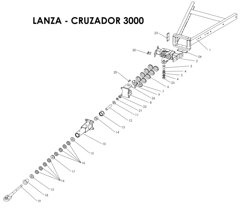 Despiece de FAVOT Cacique 3000 H Lanza de Enganche Cruzador 3000