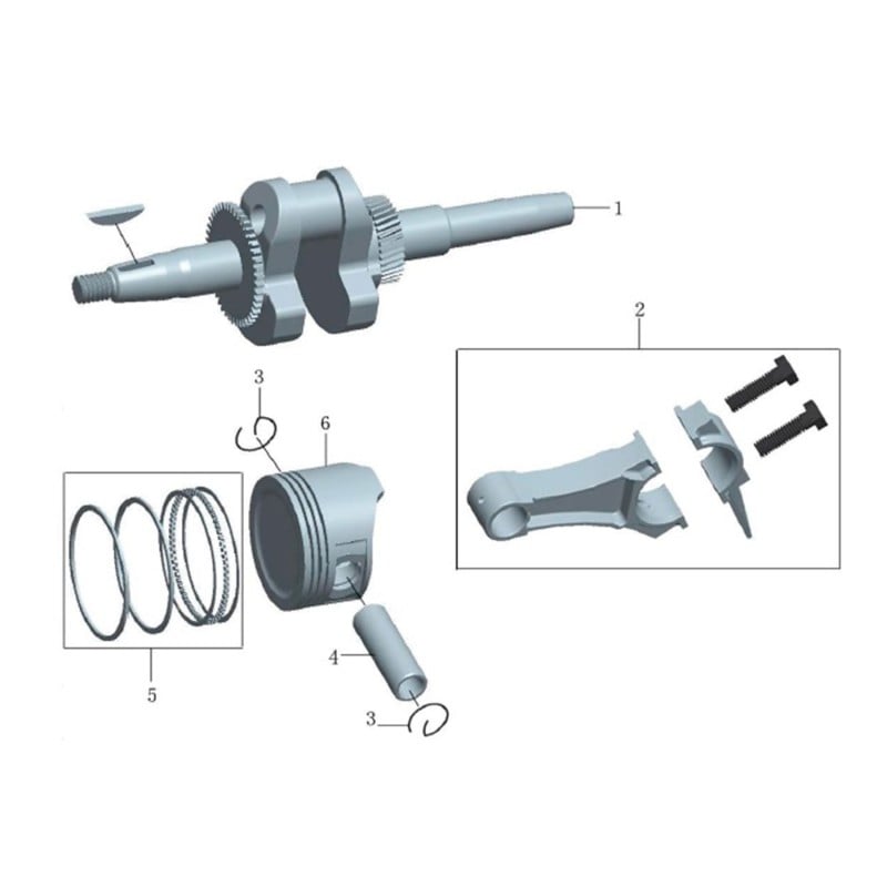 Repuestos cigüeñal y pistón para SENSEI motor M70 OHV