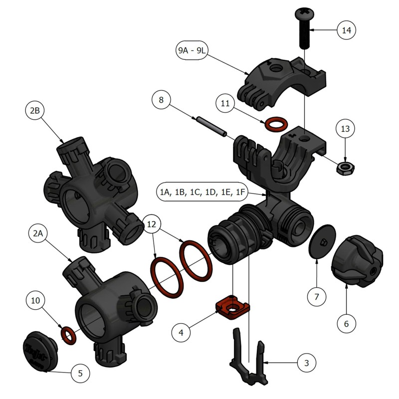 Despiece Porta Pico Teejet QJ373 y QJ375