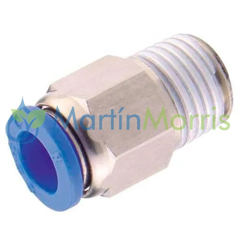 Conector rápido o instantáneo recto rosca 1/4 manguera 8mm-1