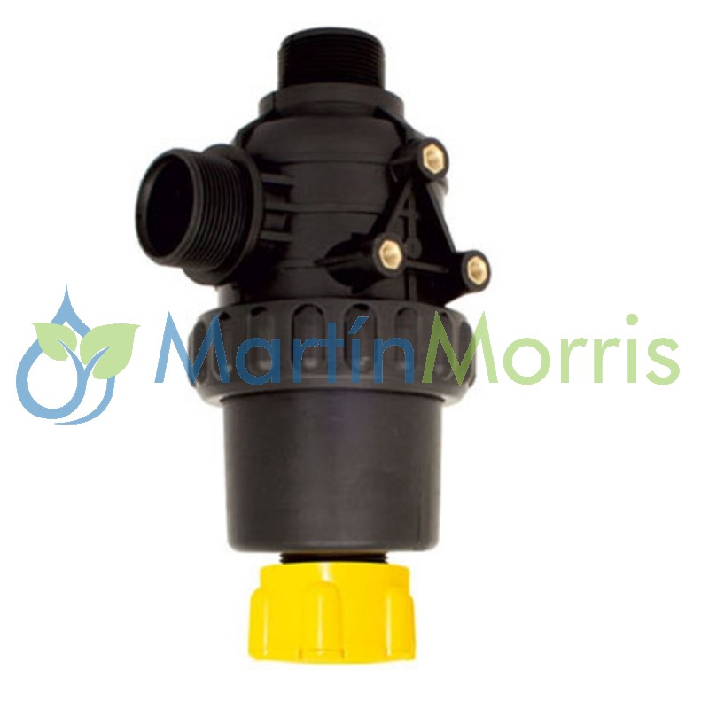 Filtro de aspiración Toyman 160lt/min rosca 1-1/2 sellos EPDM 32 Mesh con válvula