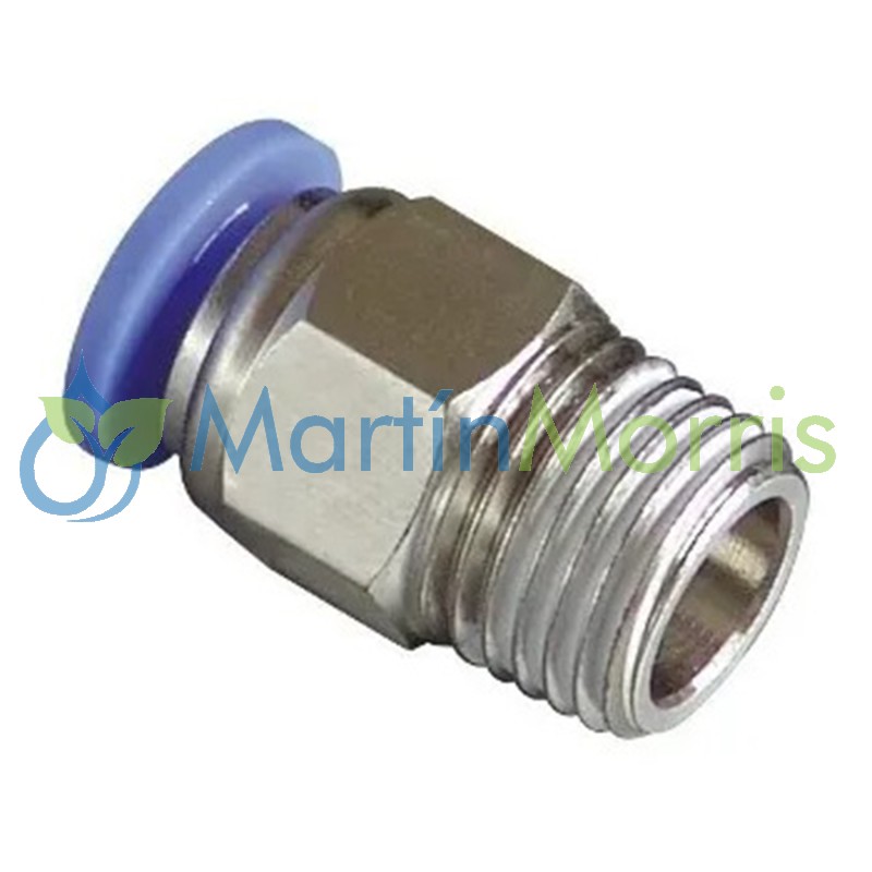 Conector rápido o instantáneo recto rosca 1/4 manguera 6mm