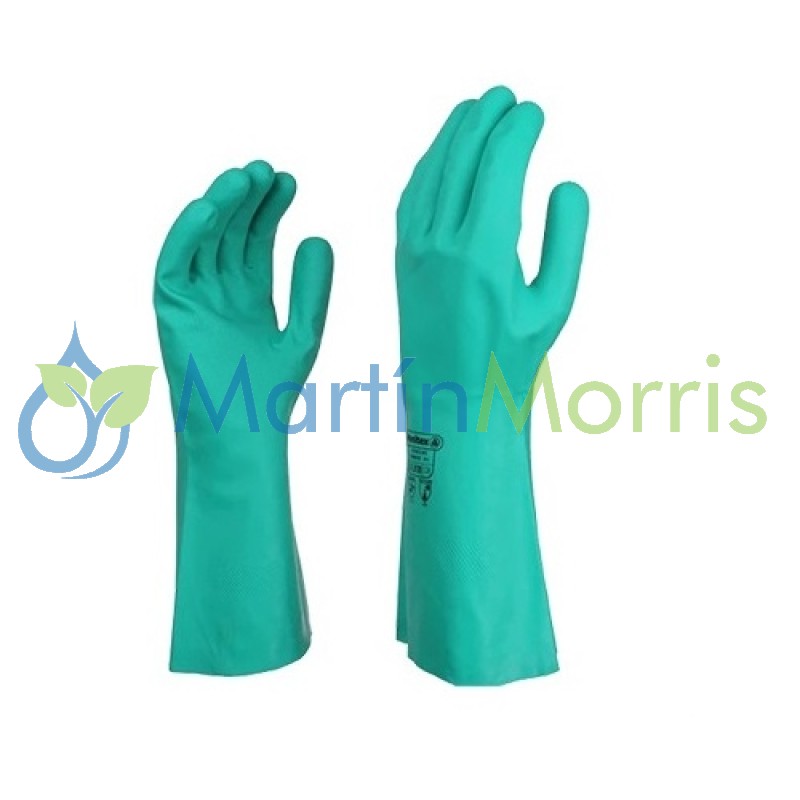 Guantes de nitrilo verde talle 10/11 largo 30 cm