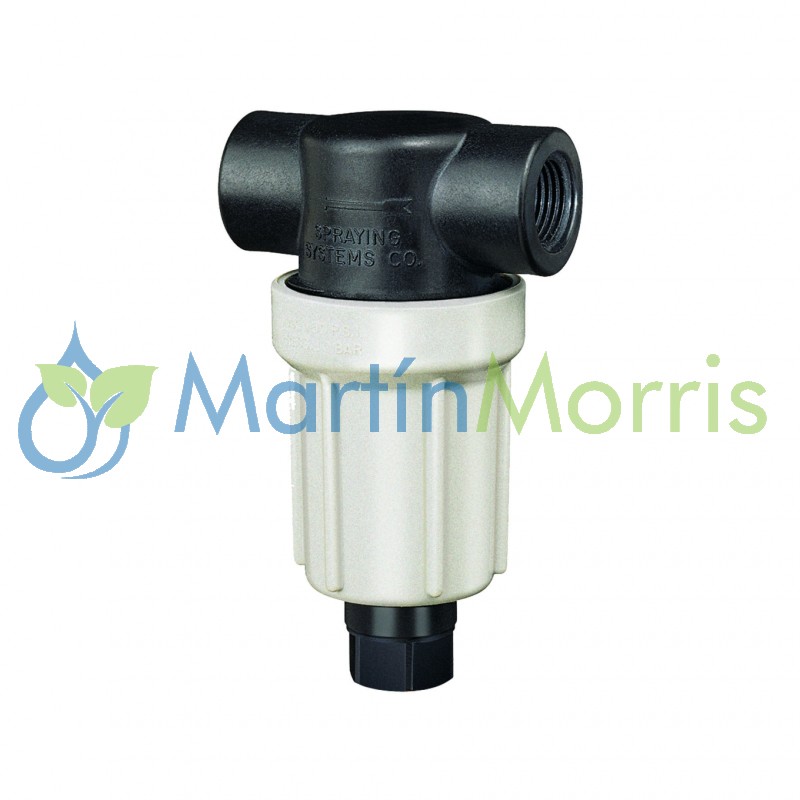 Filtro de linea teejet aa122 con purgue rosca 3/4 pulgada maya 100 mesh