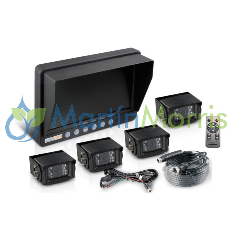 Kit monitor vídeo con 4 cámaras y cables
