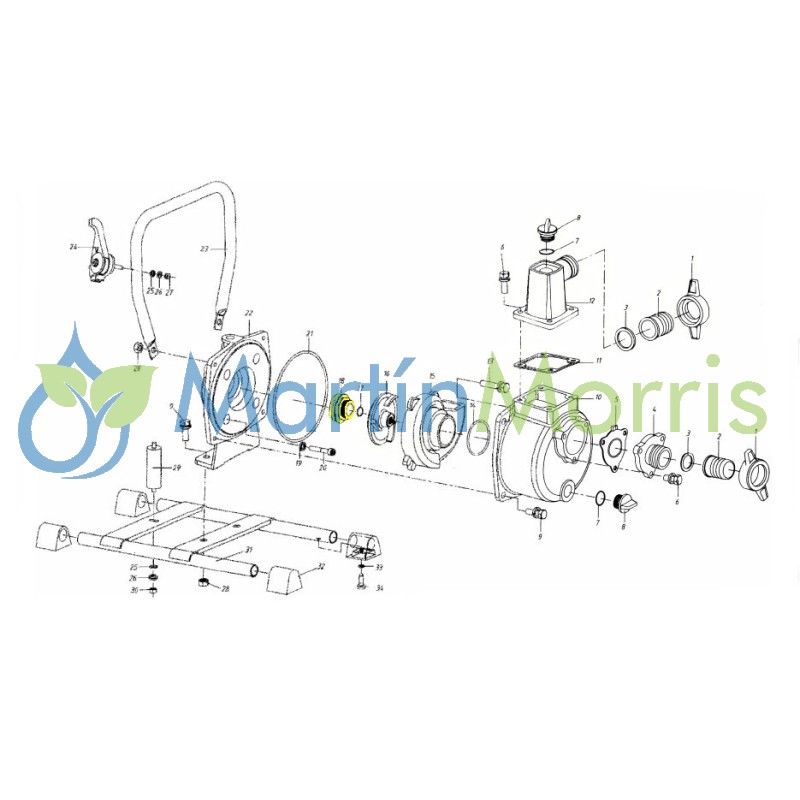 Repuesto moto bomba sensei modelo mbc 25-2t. oring sello de impulsor
