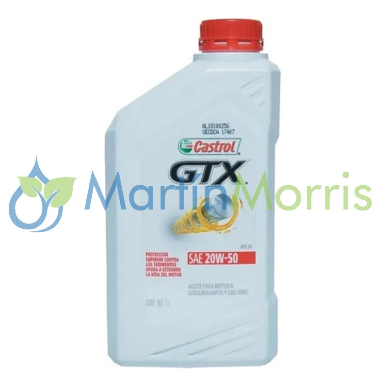Castrol GTX 20w-50 Aceite Mineral por 1 litro para Motores Diesel Nafta y GNC