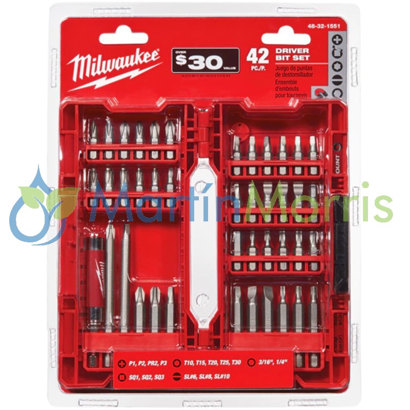 MILWAUKEE Kit de puntas de destornillador por 42 piezas -1