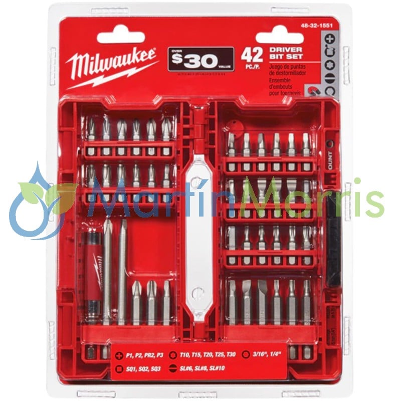 Juego De Puntas De Impacto Milwaukee 4832-1551 SHOCKWAVE 42 Piezas-1