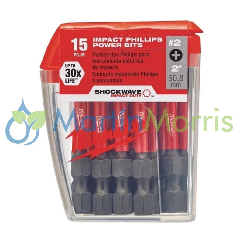 kit de puntas para atornilladoras 1/4 punta ph2 de impacto milwaukee 48-32-5004